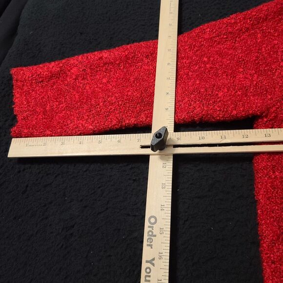 Kim Rogers Womens Sweater Red Size Large Acrylic Blend Long Sleeve Open - Picture 6 of 12